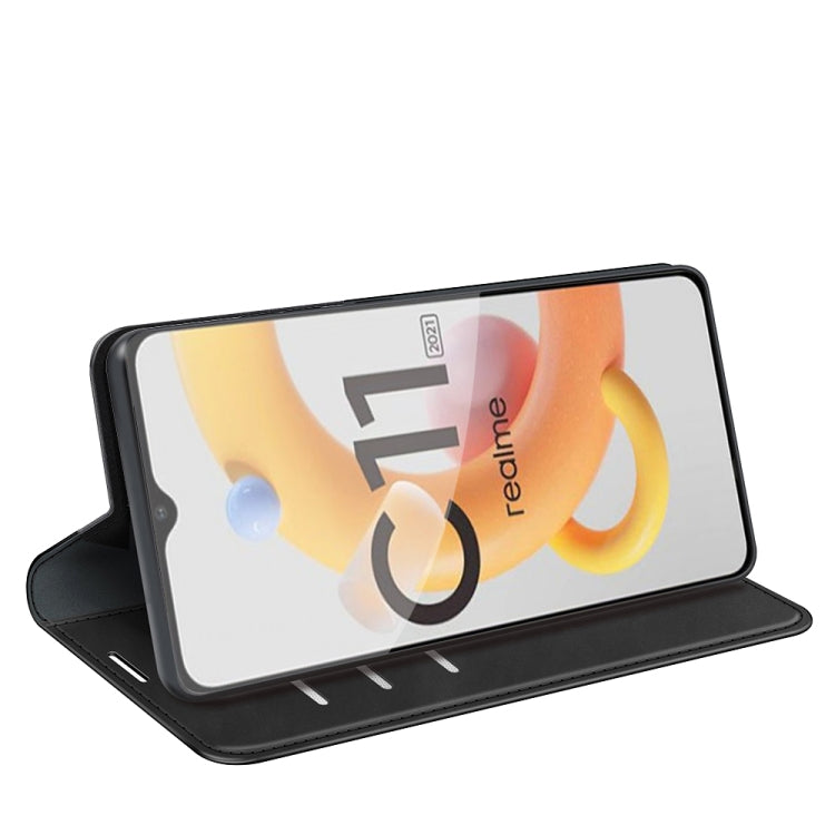 Black leather phone wallet case with stand fold for hands-free viewing