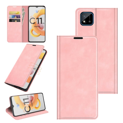 Pink magnetic leather phone wallet case with fold cover and card slots