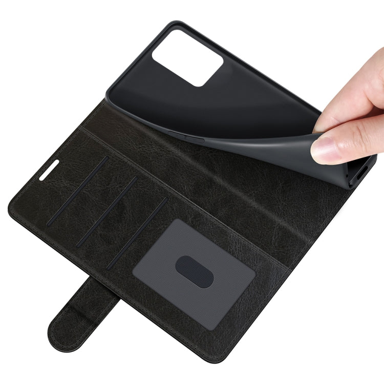 Black flip phone case showing card slot and holder pocket