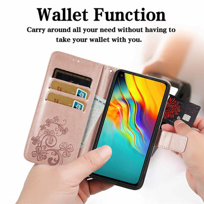 Pink embossed floral leather phone wallet case with card holders and magnetic flap