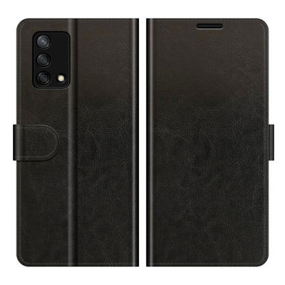 Black textured flip wallet phone case with protective cover and side openings