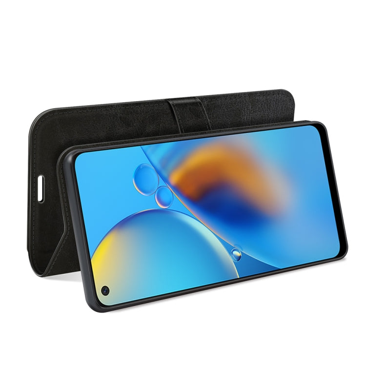 Black textured flip wallet phone case with front cover and viewing stand