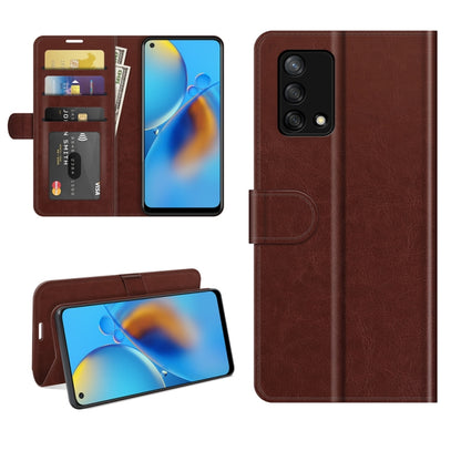Brown flip wallet phone case with card slots and protective folio cover