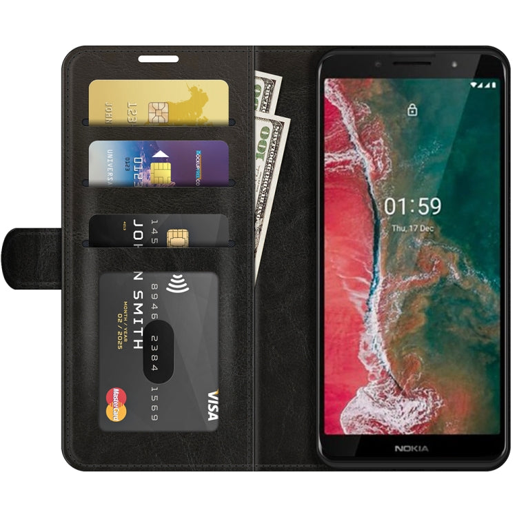 Black flip phone wallet case with card slots and window for photos