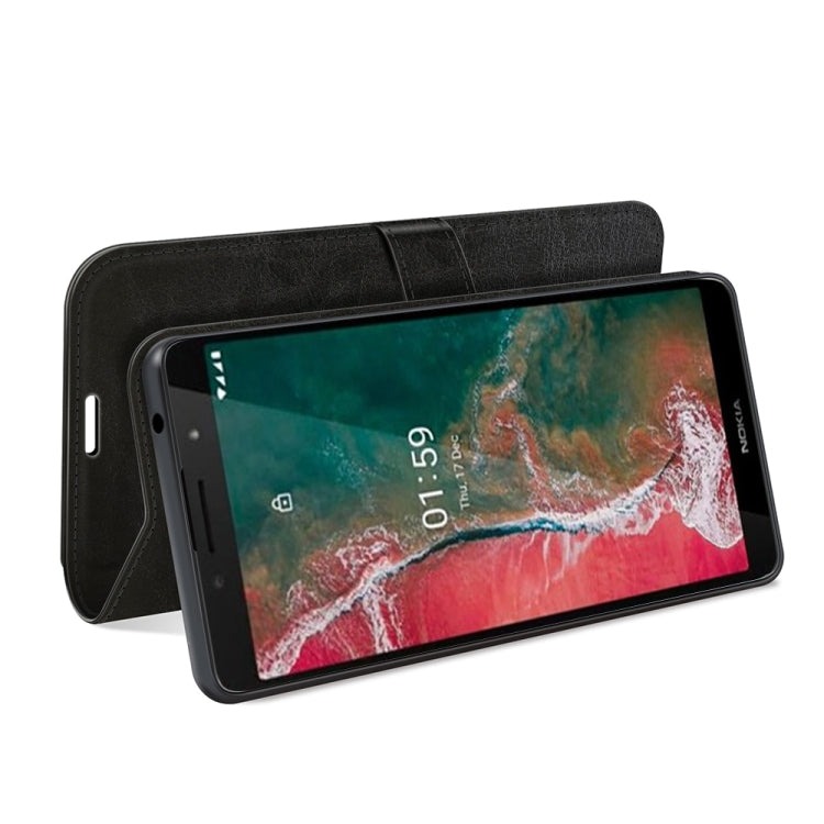 Black textured folio flip phone case with built-in card holder and stand