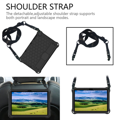 Honeycomb Design EVA + PC Material Four Corner Anti Falling Protective Shell with Strap, For Huawei MediaPad T10 9.7 / T10 10.1