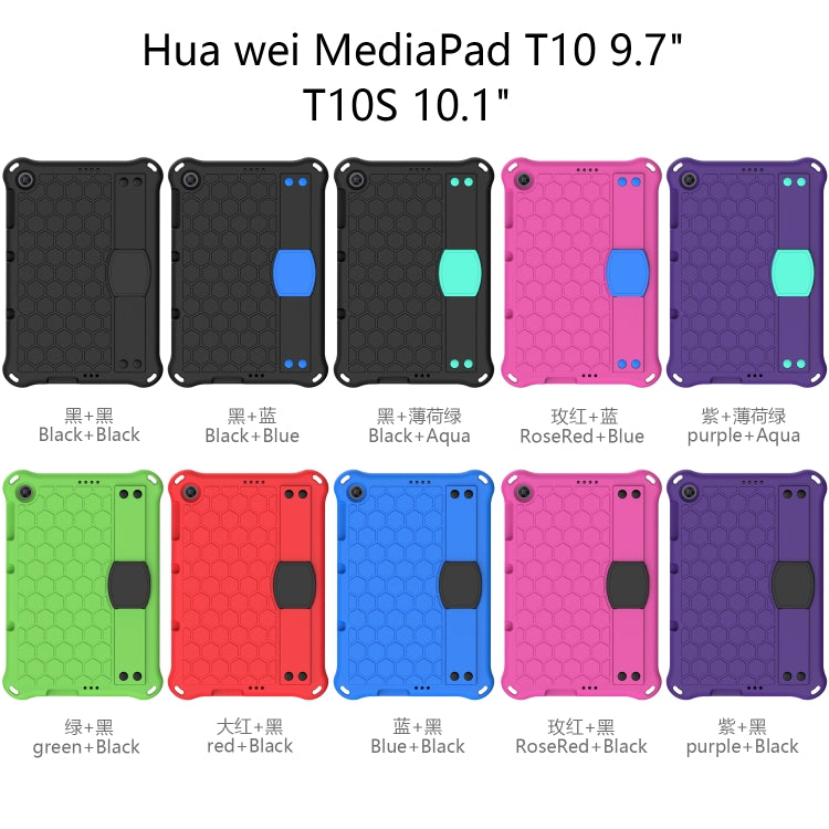 Honeycomb Design EVA + PC Material Four Corner Anti Falling Protective Shell with Strap, For Huawei MediaPad T10 9.7 / T10 10.1