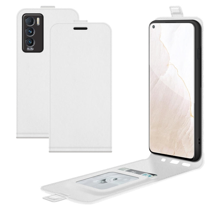 White vertical flip phone case set; phone open with card slot holder visible.