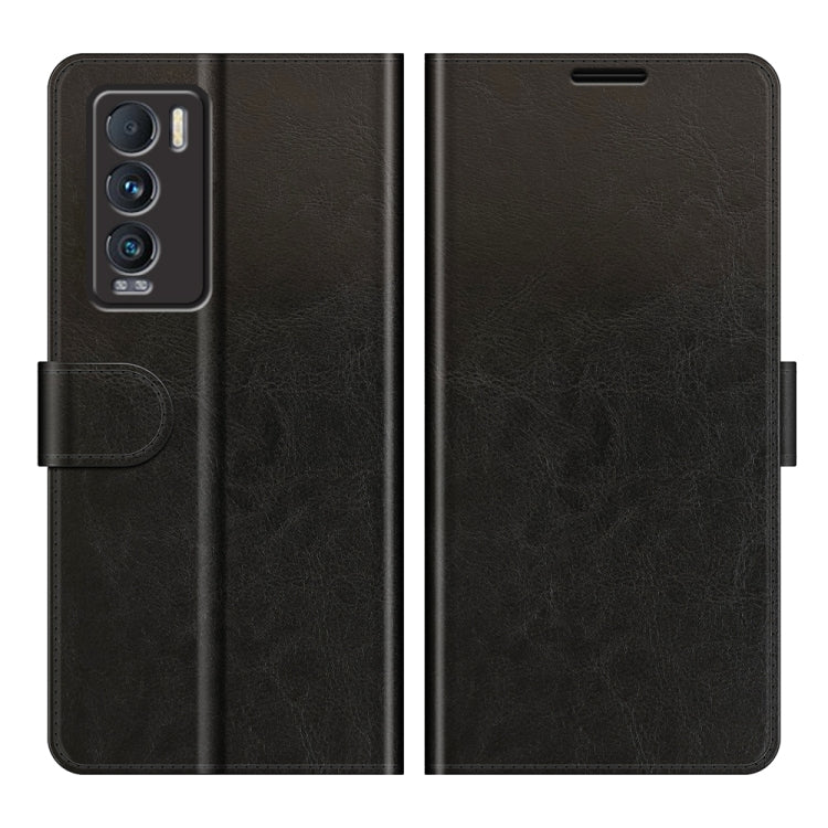 Black textured flip wallet phone case with cutouts and protective cover