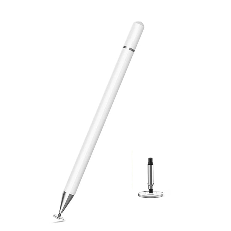 White touch screen stylus pen with pointed tip, one pen tip included