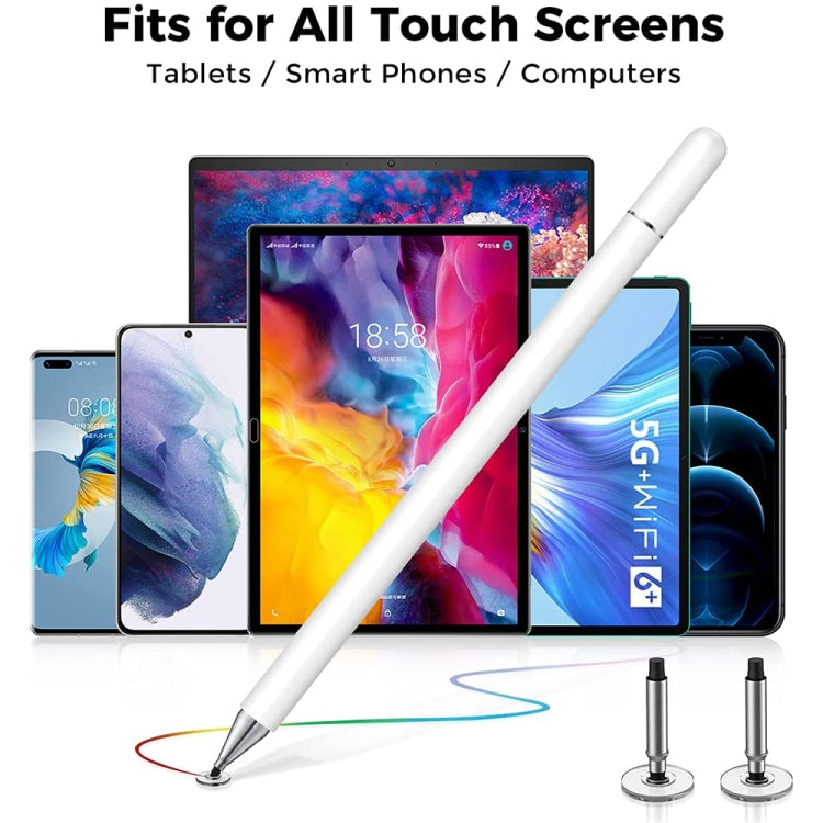 White touch screen stylus across multiple tablets, with two spare tip stands