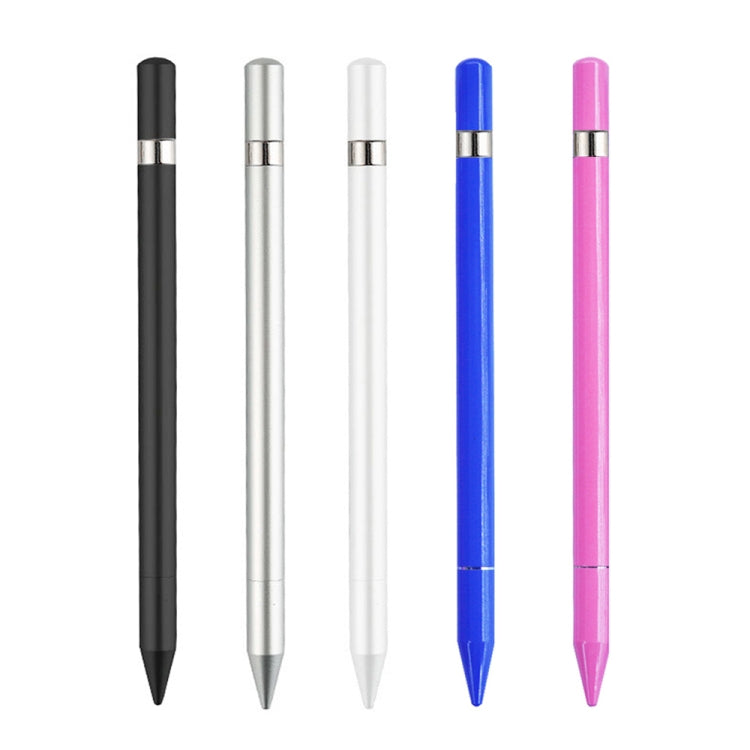 Set of capacitive touch stylus pens in black, white, silver, blue, and pink