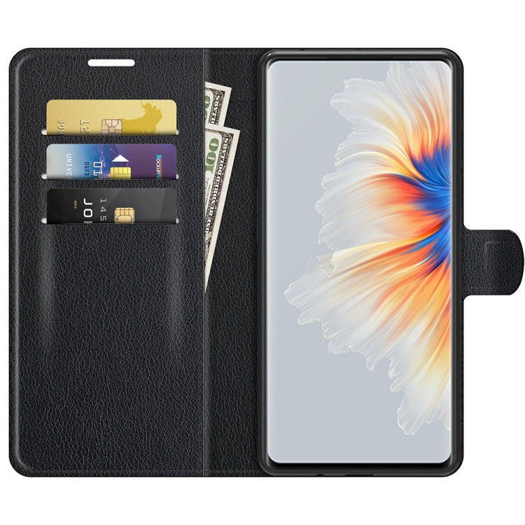 Black flip wallet case with card slots and protective front cover