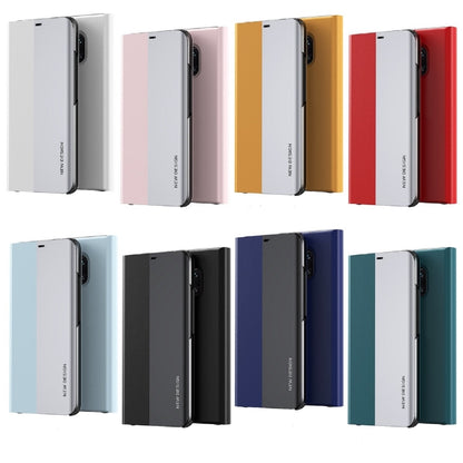 Ultra-thin leather flip phone cases with holder, multiple colors shown