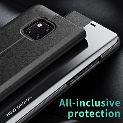 Ultra-thin leather flip phone case with holder, dark gray, camera cutout, closed