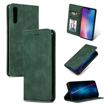 Army green leather magnetic flip wallet case with card slot and flip stand