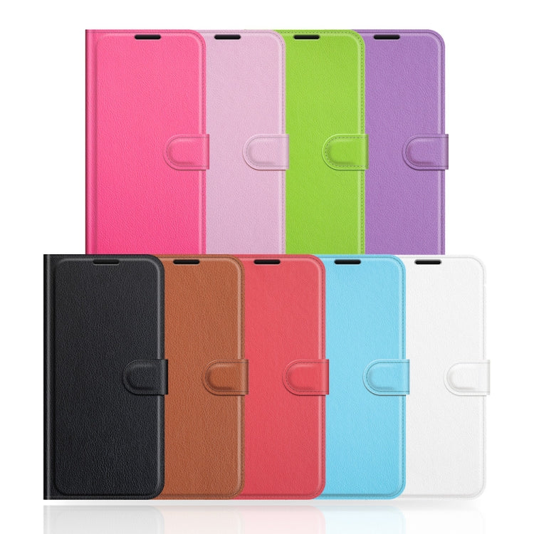 Assorted color litchi-texture flip phone cases with card slots and fold-over holder
