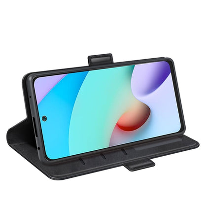Black leather folio flip case with front cover folded for landscape viewing stand