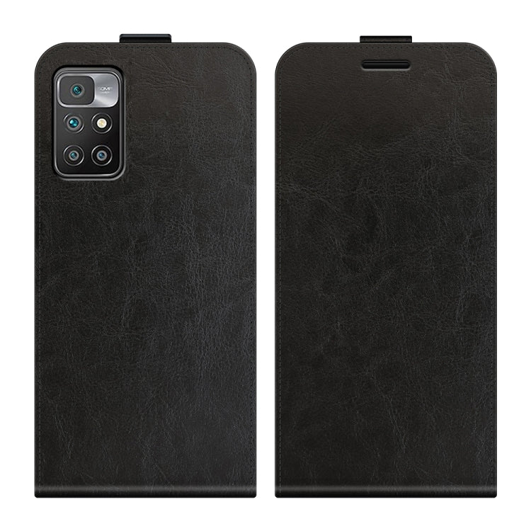 Black vertical flip leather phone case with cutouts and stand flap