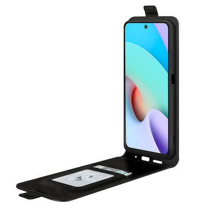 Black vertical flip leather case with phone screen cover and card/photo pocket