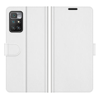 White flip wallet phone case with slim profile and cutouts for ports, back view