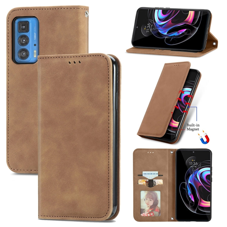 Retro Skin Feel Business Magnetic Horizontal Flip Leather Case With Holder & Card Slots & Wallet & Photo Frame, For Motorola Edge 20 Lite, For Motorola Edge 20 Pro, For Motorola Edge 20