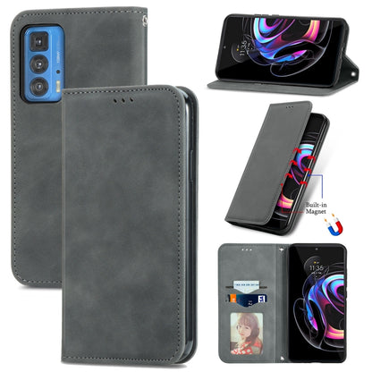 Retro Skin Feel Business Magnetic Horizontal Flip Leather Case With Holder & Card Slots & Wallet & Photo Frame, For Motorola Edge 20 Lite, For Motorola Edge 20 Pro, For Motorola Edge 20