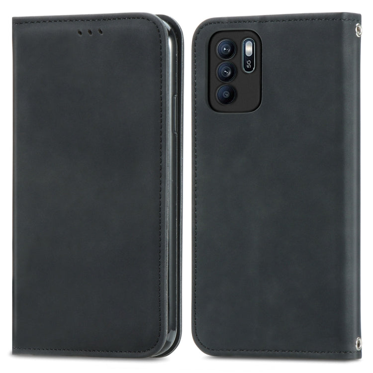 Retro Skin Feel Business Magnetic Horizontal Flip Leather Case With Holder & Card Slots & Wallet & Photo Frame, For OPPO Reno6 Z, For OPPO Realme GT Master