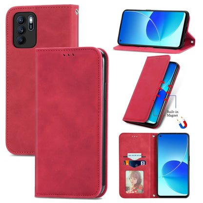 Retro Skin Feel Business Magnetic Horizontal Flip Leather Case With Holder & Card Slots & Wallet & Photo Frame, For OPPO Reno6 Z, For OPPO Realme GT Master