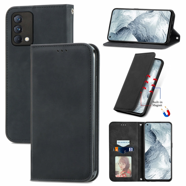 Retro Skin Feel Business Magnetic Horizontal Flip Leather Case With Holder & Card Slots & Wallet & Photo Frame, For OPPO Reno6 Z, For OPPO Realme GT Master