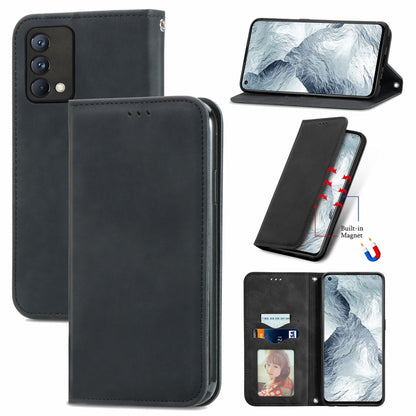 Retro Skin Feel Business Magnetic Horizontal Flip Leather Case With Holder & Card Slots & Wallet & Photo Frame, For OPPO Reno6 Z, For OPPO Realme GT Master