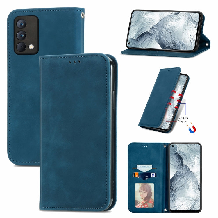 Retro Skin Feel Business Magnetic Horizontal Flip Leather Case With Holder & Card Slots & Wallet & Photo Frame, For OPPO Reno6 Z, For OPPO Realme GT Master