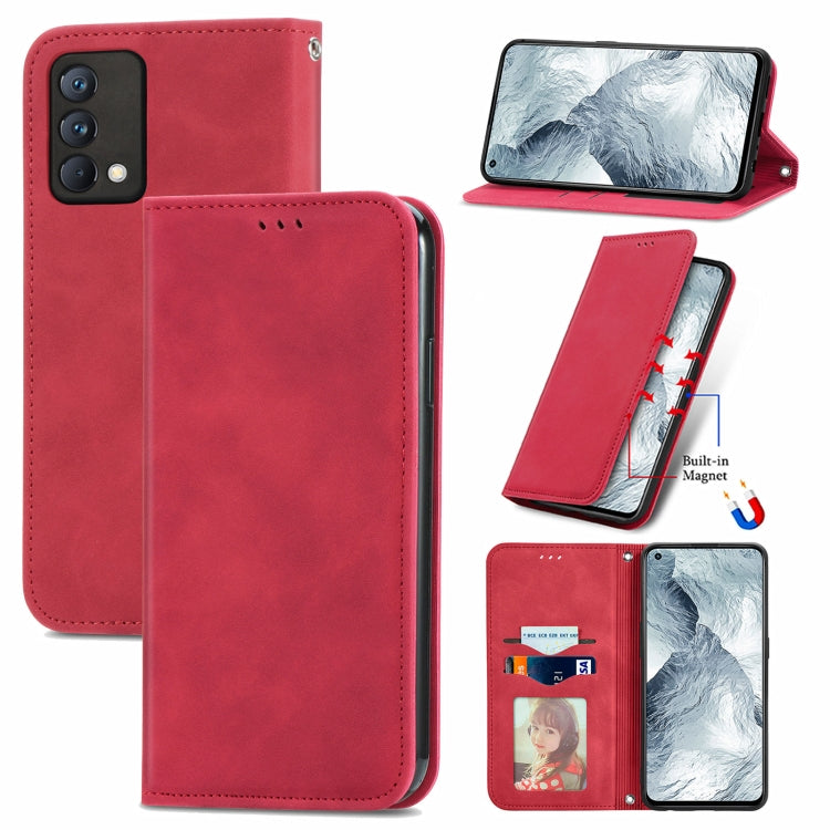 Retro Skin Feel Business Magnetic Horizontal Flip Leather Case With Holder & Card Slots & Wallet & Photo Frame, For OPPO Reno6 Z, For OPPO Realme GT Master