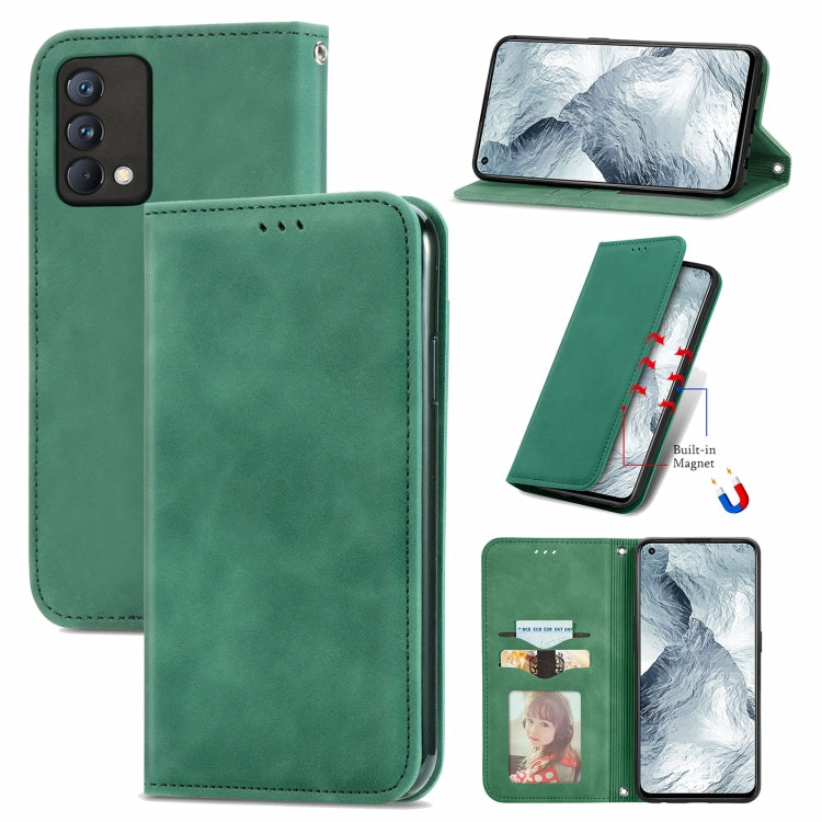 Retro Skin Feel Business Magnetic Horizontal Flip Leather Case With Holder & Card Slots & Wallet & Photo Frame, For OPPO Reno6 Z, For OPPO Realme GT Master