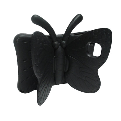 Black butterfly bracket protective tablet case, side view with handle cutout