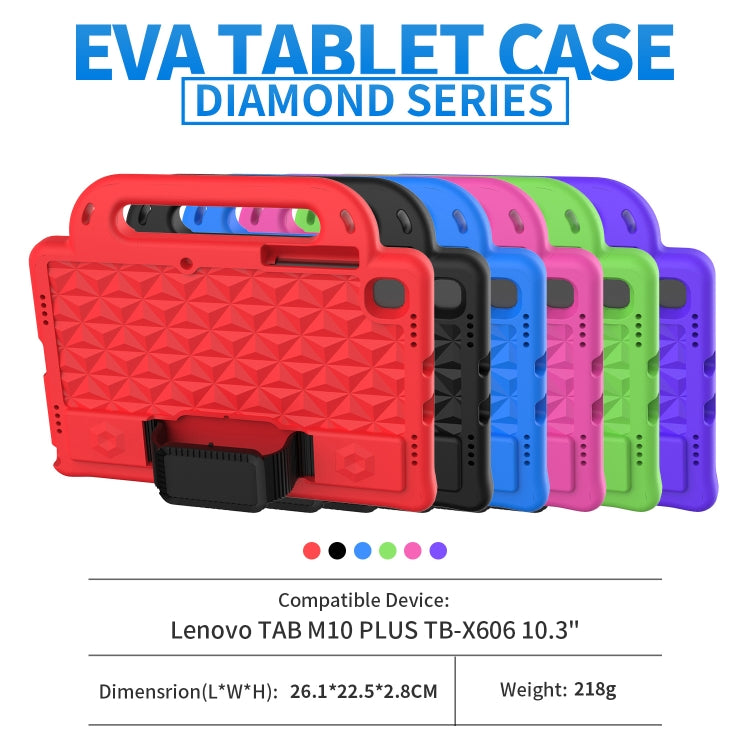 Diamond Series EVA Anti-Fall Shockproof Sleeve Protective Shell Case with Holder & Strap, For Lenovo Tab M10 Plus TB-X606 10.3