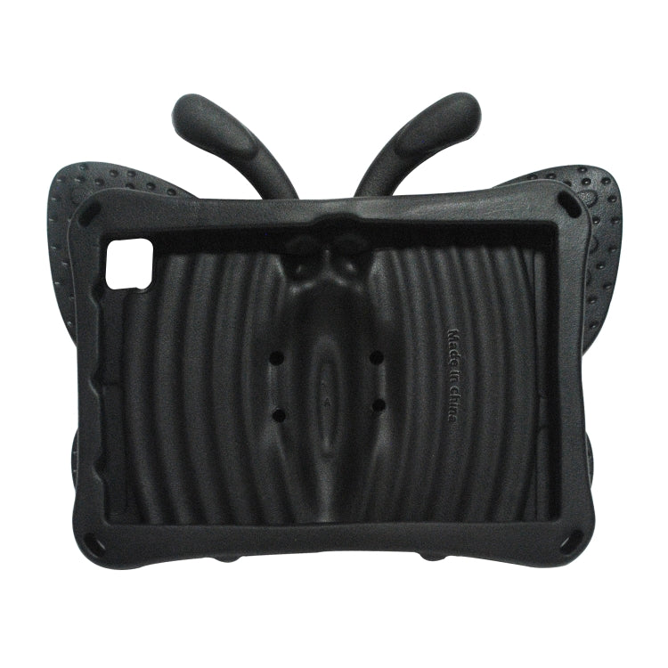 Butterfly EVA kids tablet case, black, rear panel with camera and grip details
