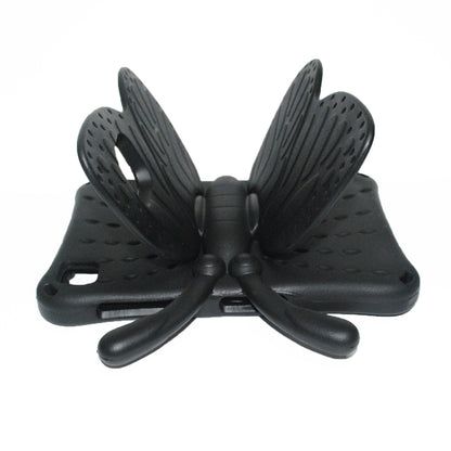 Butterfly EVA kids tablet case, black, close-up of butterfly wing stand and back