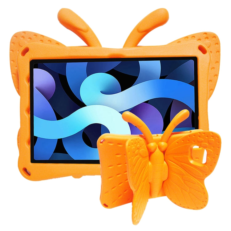 Orange EVA children’s tablet protective case with butterfly bracket and raised corner guards