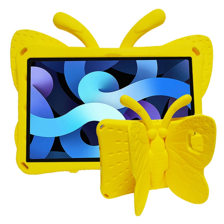 Yellow EVA children’s tablet protective case with butterfly bracket and textured corner guards