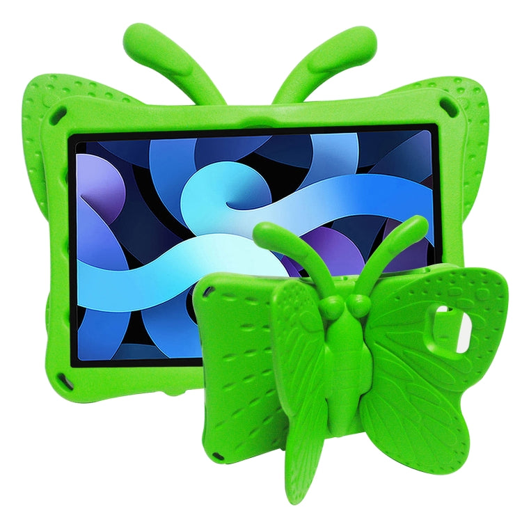 Green EVA children’s tablet protective case with butterfly bracket and raised corner bumpers