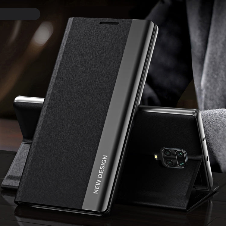 Side Electroplated Magnetic Ultra-Thin Horizontal Flip Leather Case with Holder, For Xiaomi Redmi Note 9 Pro Max