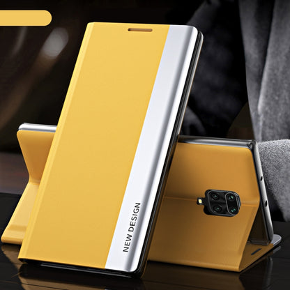 Side Electroplated Magnetic Ultra-Thin Horizontal Flip Leather Case with Holder, For Xiaomi Redmi Note 9 Pro Max