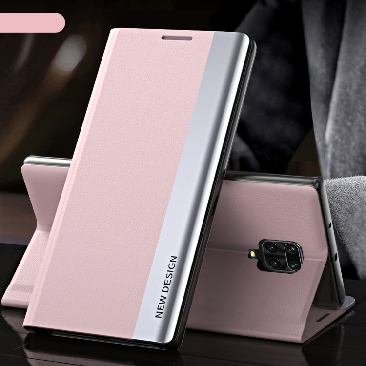 Side Electroplated Magnetic Ultra-Thin Horizontal Flip Leather Case with Holder, For Xiaomi Redmi Note 9 Pro Max