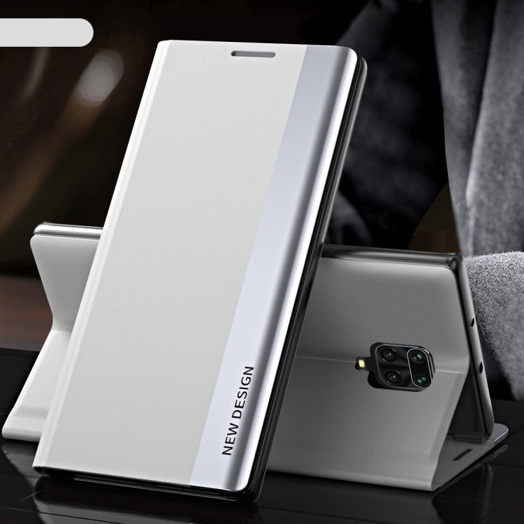 Side Electroplated Magnetic Ultra-Thin Horizontal Flip Leather Case with Holder, For Xiaomi Redmi Note 9 Pro Max