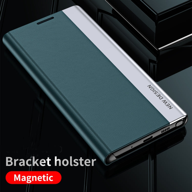 Side Electroplated Magnetic Ultra-Thin Horizontal Flip Leather Case with Holder, For Xiaomi Redmi Note 9 Pro Max