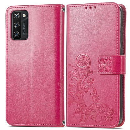 Four-leaf Clasp Embossed Buckle Mobile Phone Protection Leather Case with Lanyard & Card Slot & Wallet & Bracket Function, For Xiaomi Redmi 10