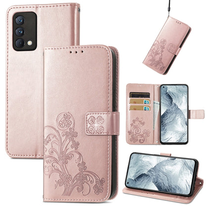 Light pink embossed wallet mobile phone case with clasp, card slots, and wrist lanyard strap