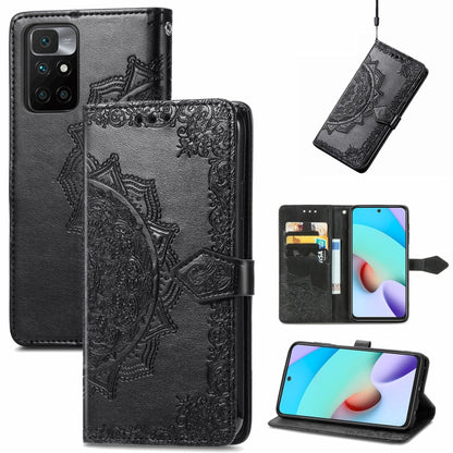 Mandala Embossing Pattern Horizontal Flip Leather Case with Holder & Card Slots & Wallet & Lanyard, For Xiaomi Redmi 10