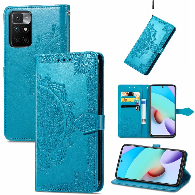 Mandala Embossing Pattern Horizontal Flip Leather Case with Holder & Card Slots & Wallet & Lanyard, For Xiaomi Redmi 10